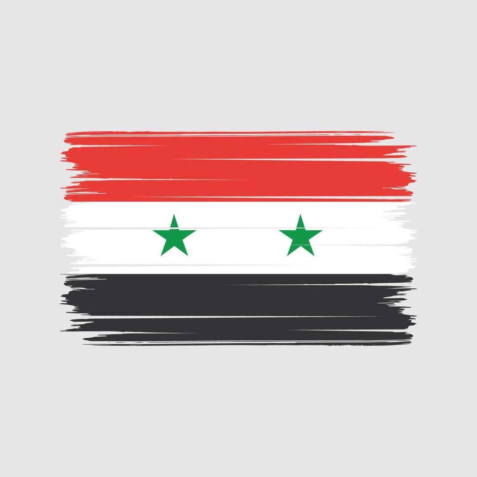 trazos de pincel de bandera siria. bandera nacional vector