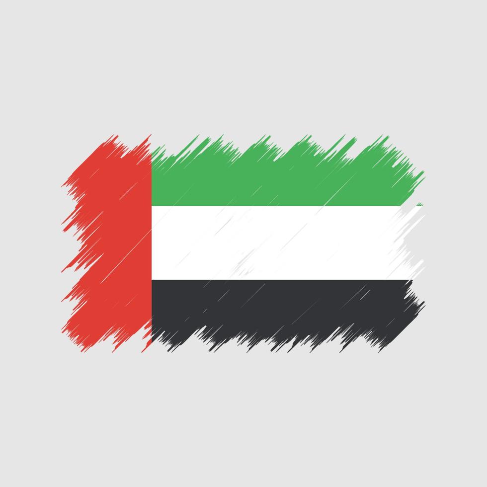 pincel de bandera de los emiratos árabes unidos. bandera nacional vector