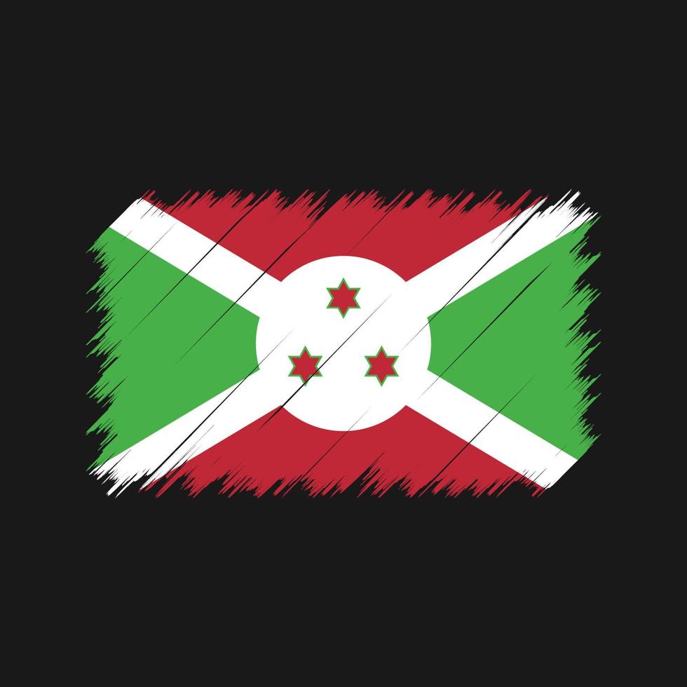 trazos de pincel de la bandera de burundi. bandera nacional vector