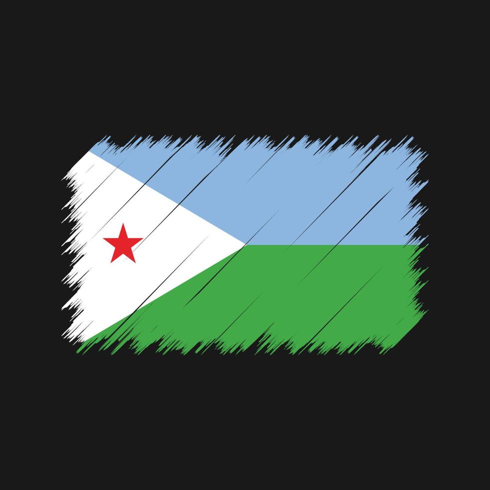 Djibouti Flag Brush Strokes. National Flag vector