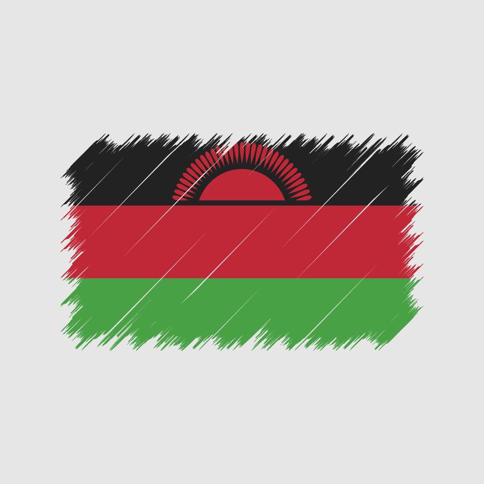Malawi Flag Brush Strokes. National Flag vector