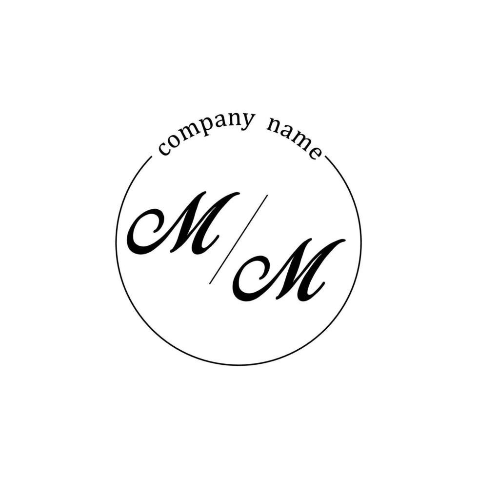 Initial MM logo monogram letter minimalist vector
