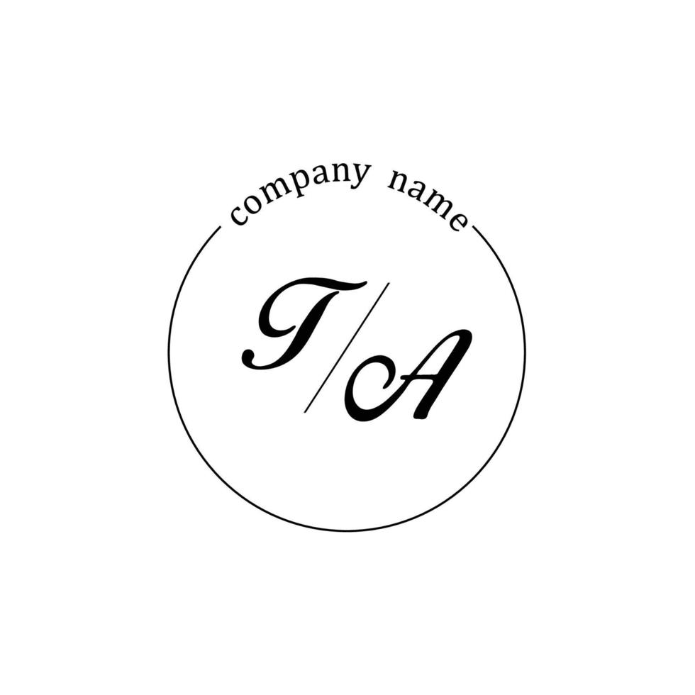 Initial TA logo monogram letter minimalist vector