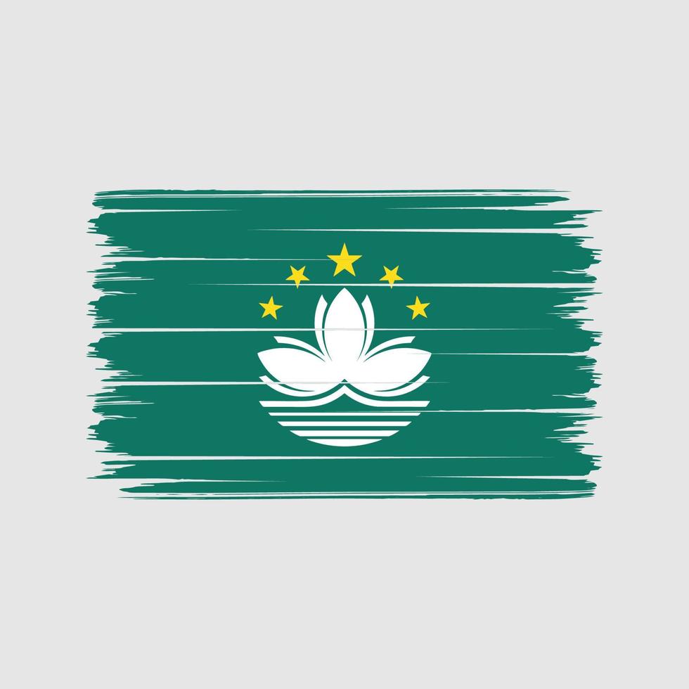 trazos de pincel de la bandera de Macao. bandera nacional vector