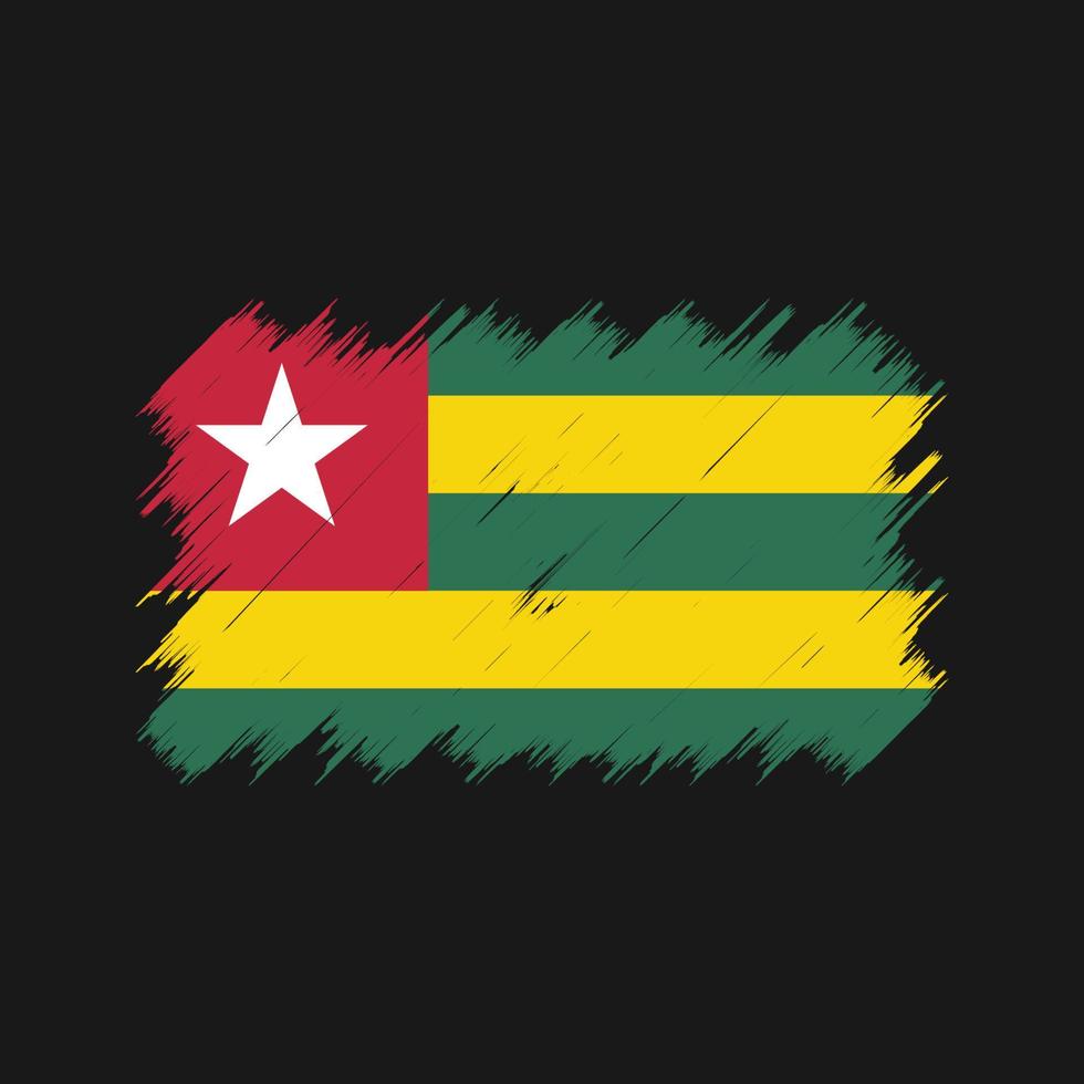 pincel de bandera togo. bandera nacional vector