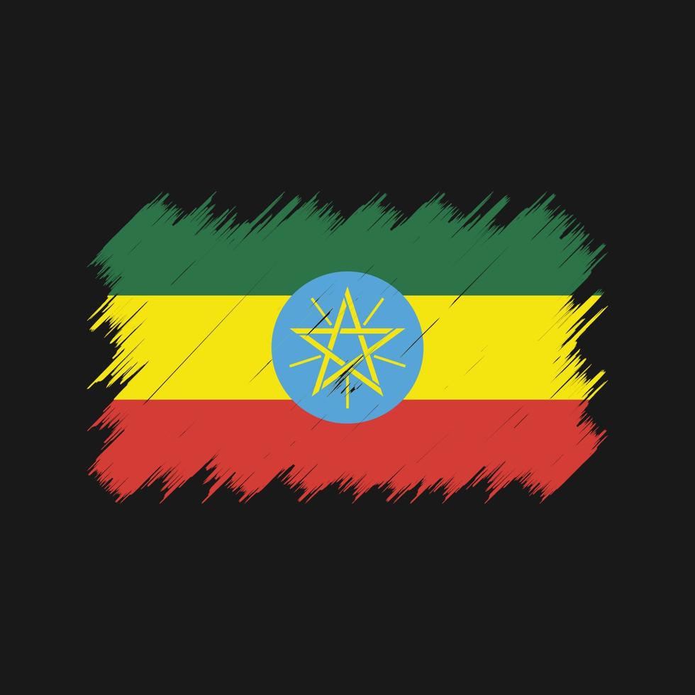 Ethiopia Flag Brush. National Flag vector