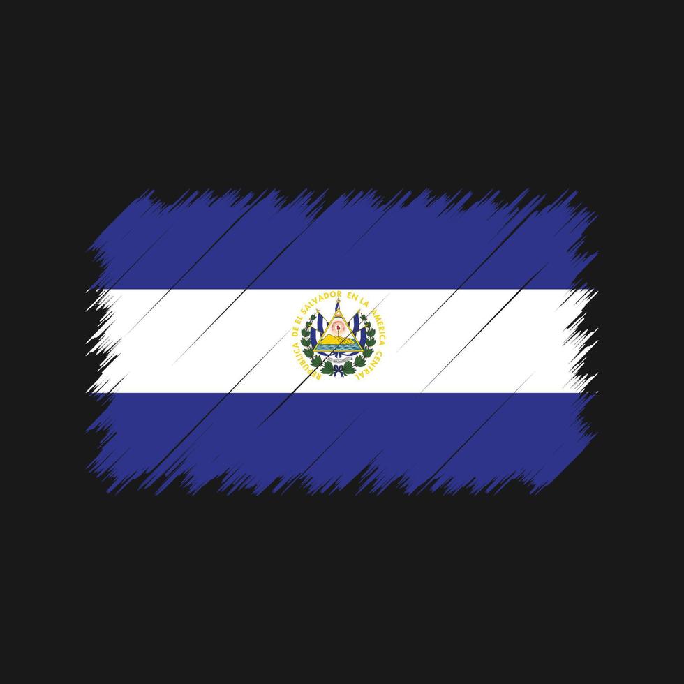 El Salvador Flag Brush Strokes. National Flag 10364820 Vector Art at