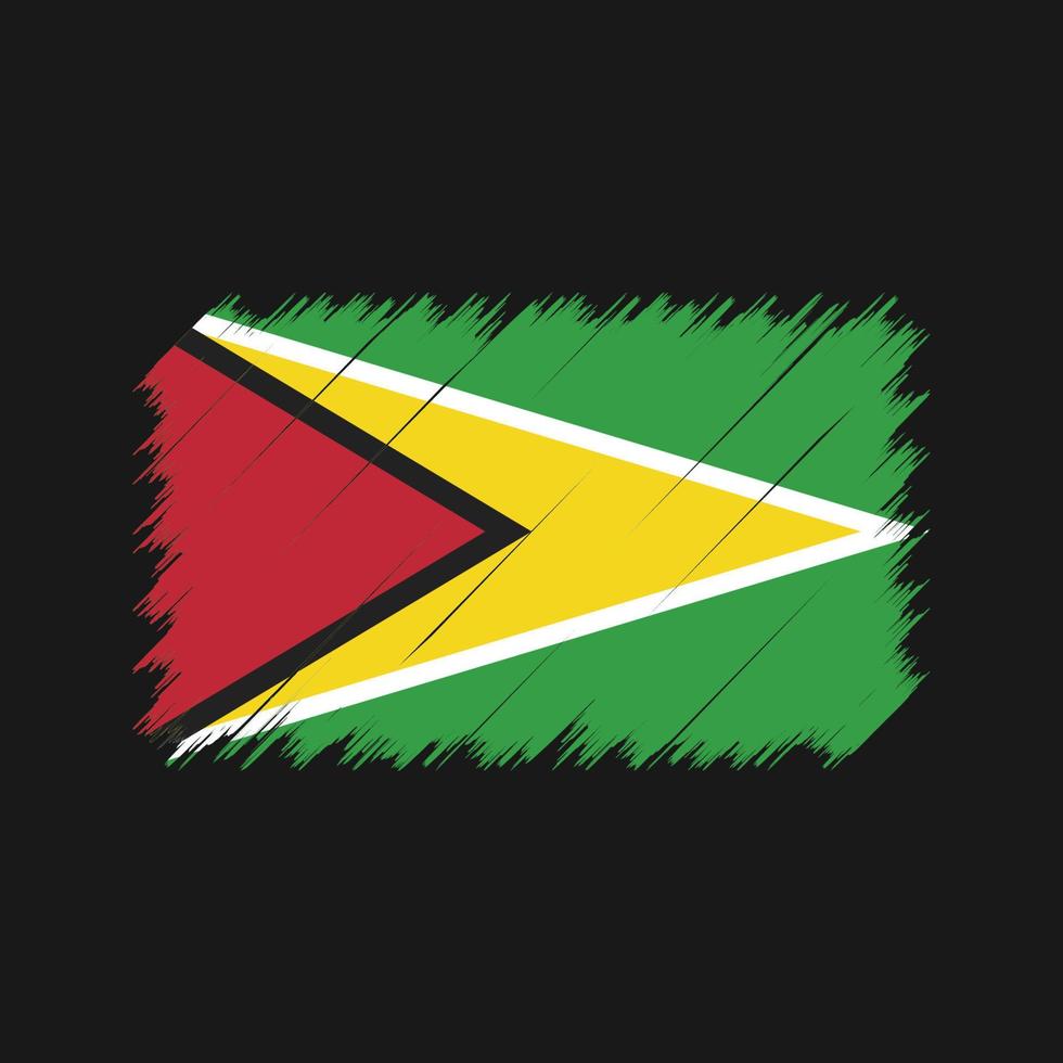 trazos de pincel de la bandera de guayana. bandera nacional vector