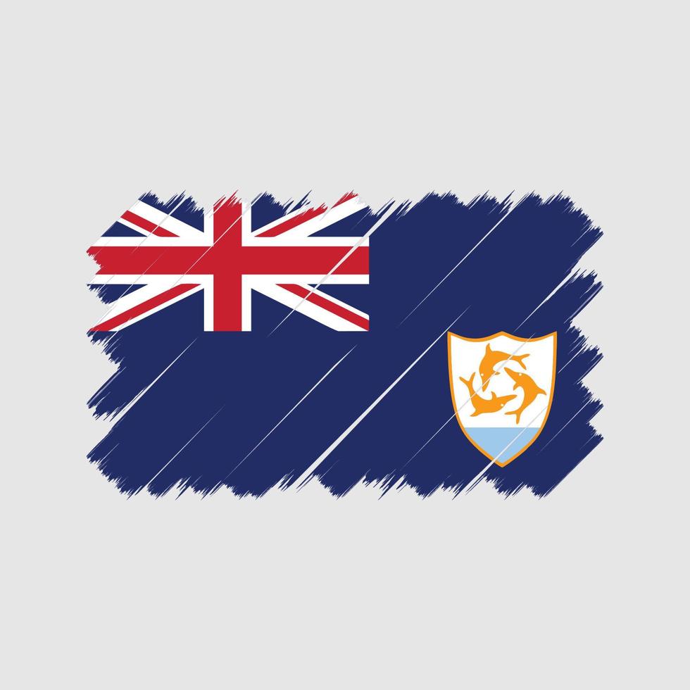 Anguilla Flag Brush. National Flag vector