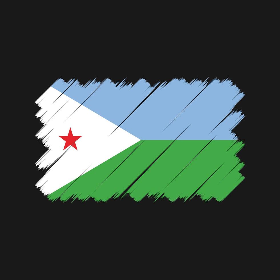 cepillo de bandera de djibouti. bandera nacional vector