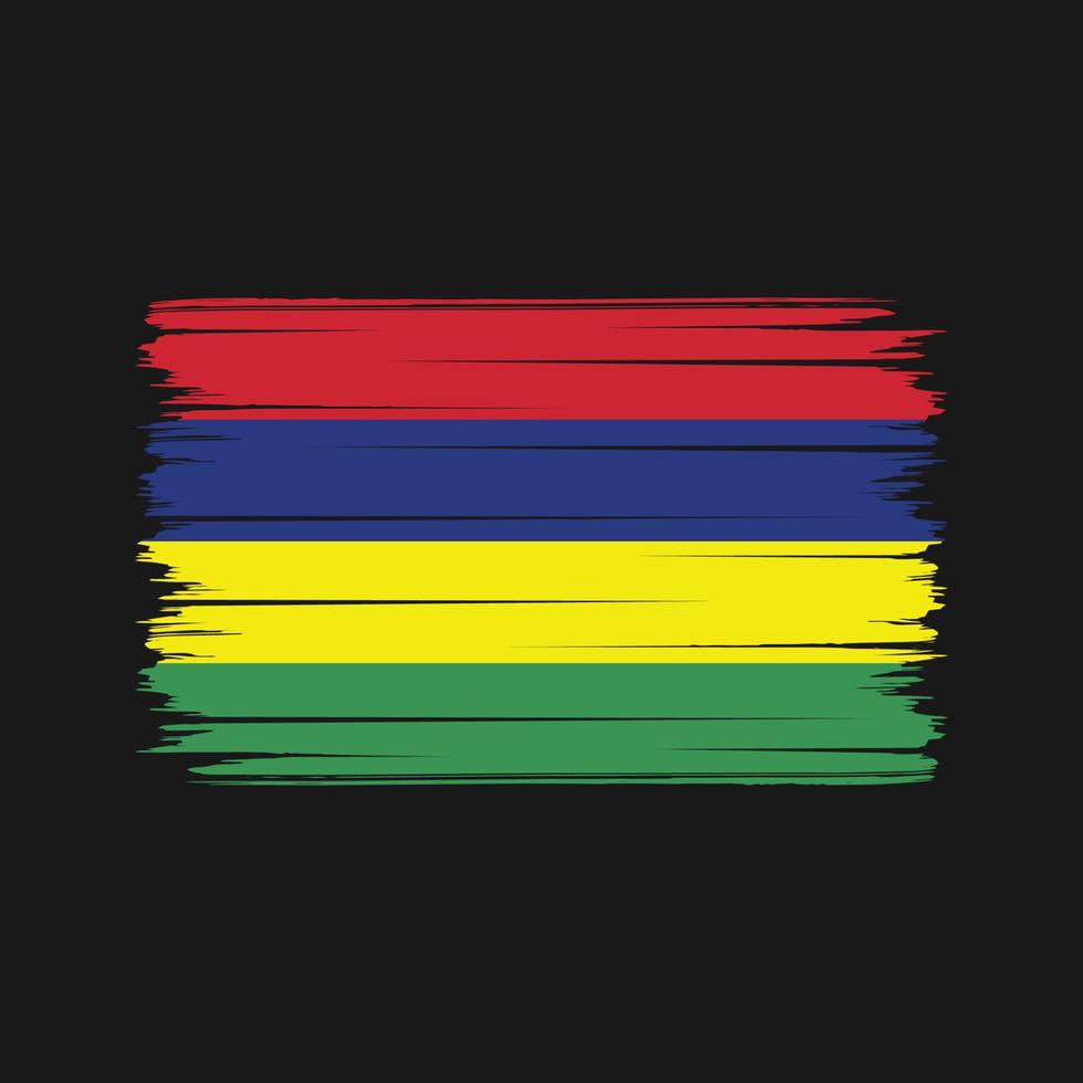 Mauritius Flag Brush Strokes. National Flag vector