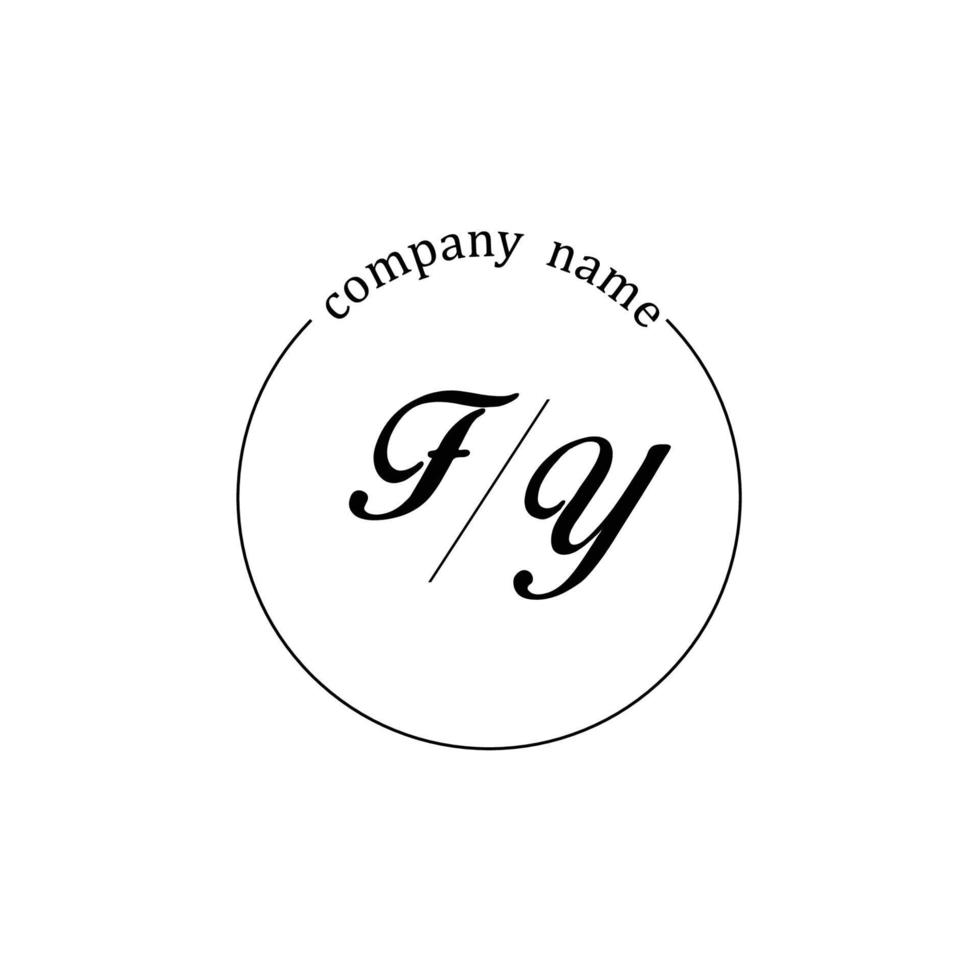 Initial FY logo monogram letter minimalist vector