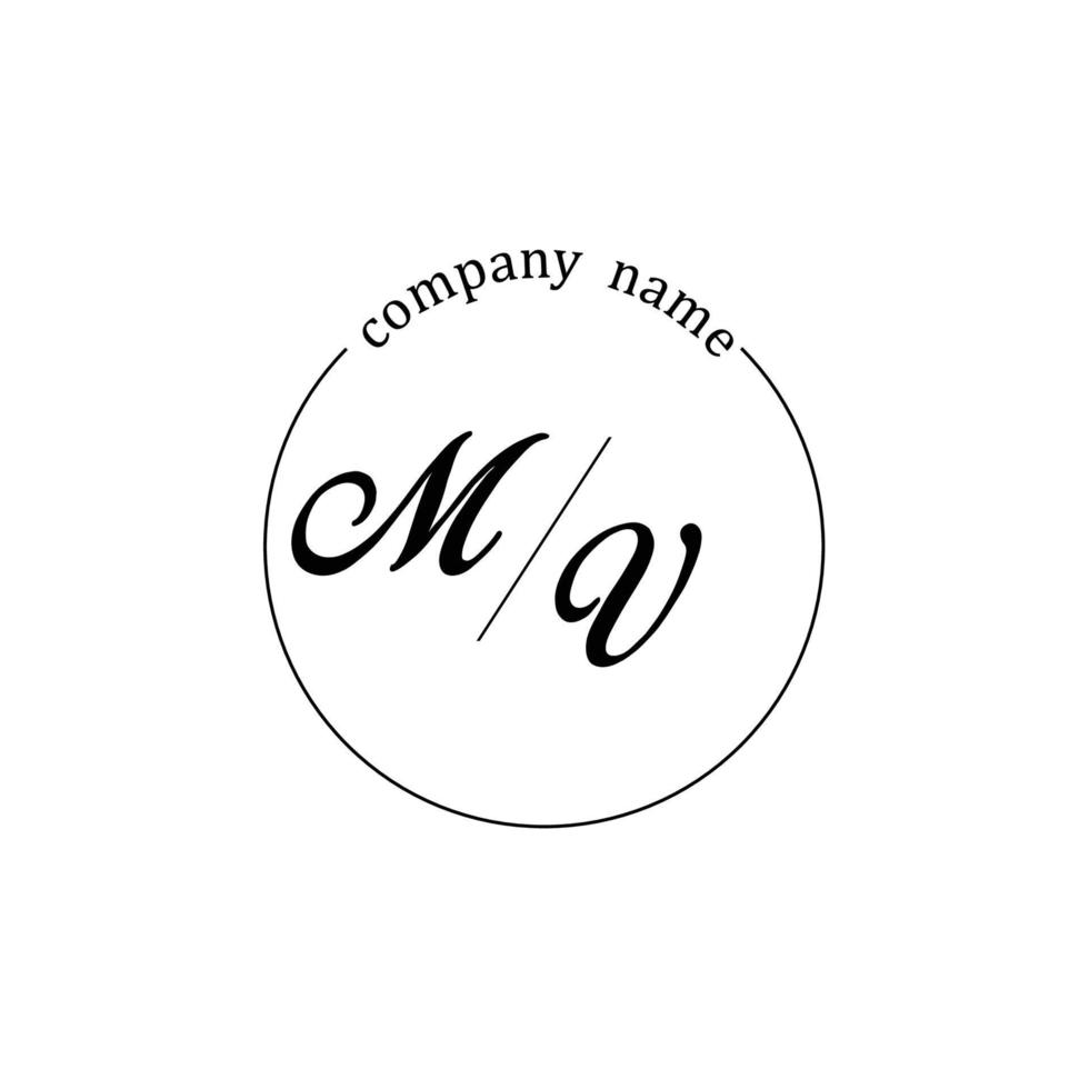 Initial MV logo monogram letter minimalist vector