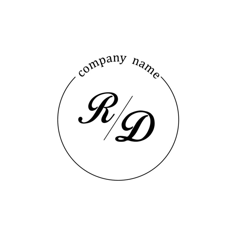 Initial RD logo monogram letter minimalist vector