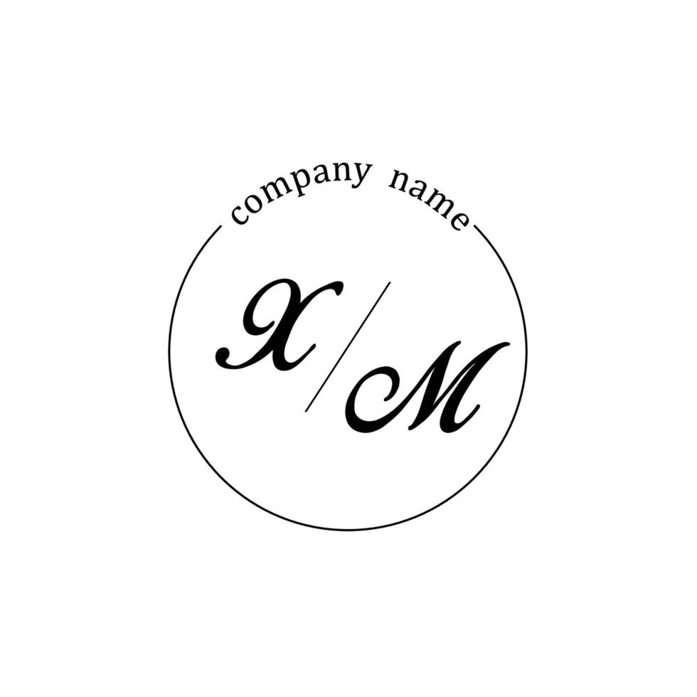 inicial xm logo monograma carta minimalista vector