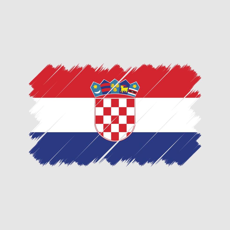 pincel de bandera de croacia. bandera nacional vector