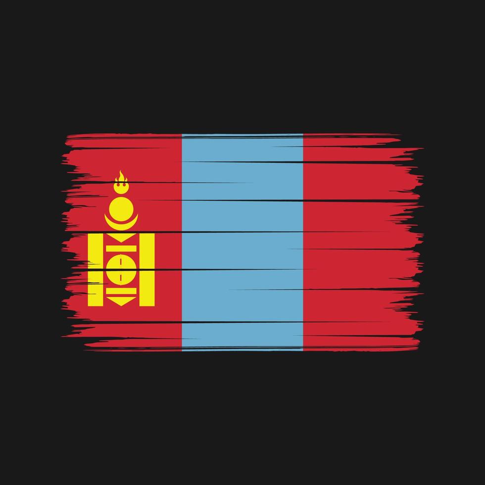 Mongolia Flag Brush Strokes. National Flag vector