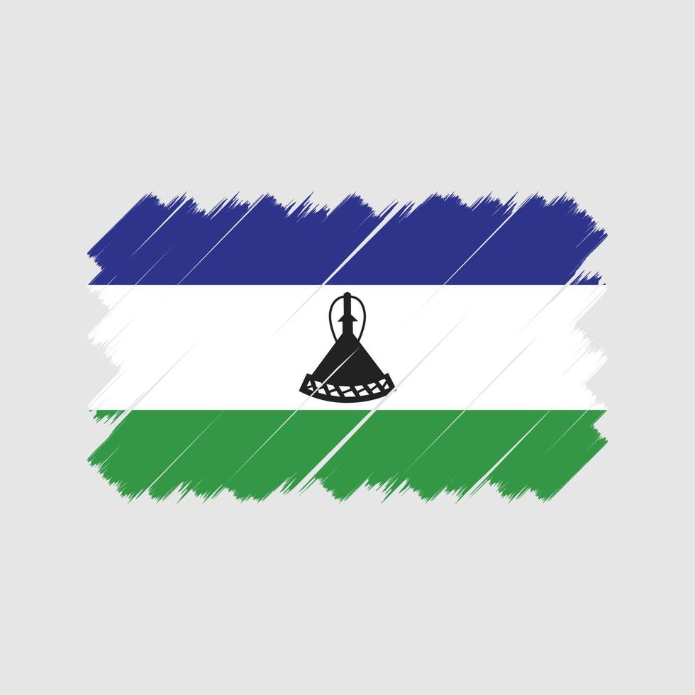 Lesotho Flag Brush. National Flag vector