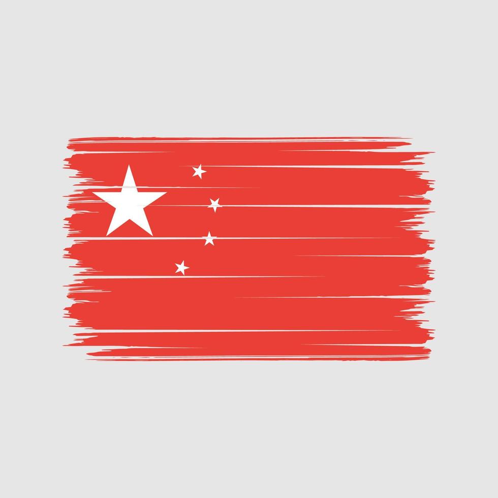 trazos de pincel de bandera china. bandera nacional vector