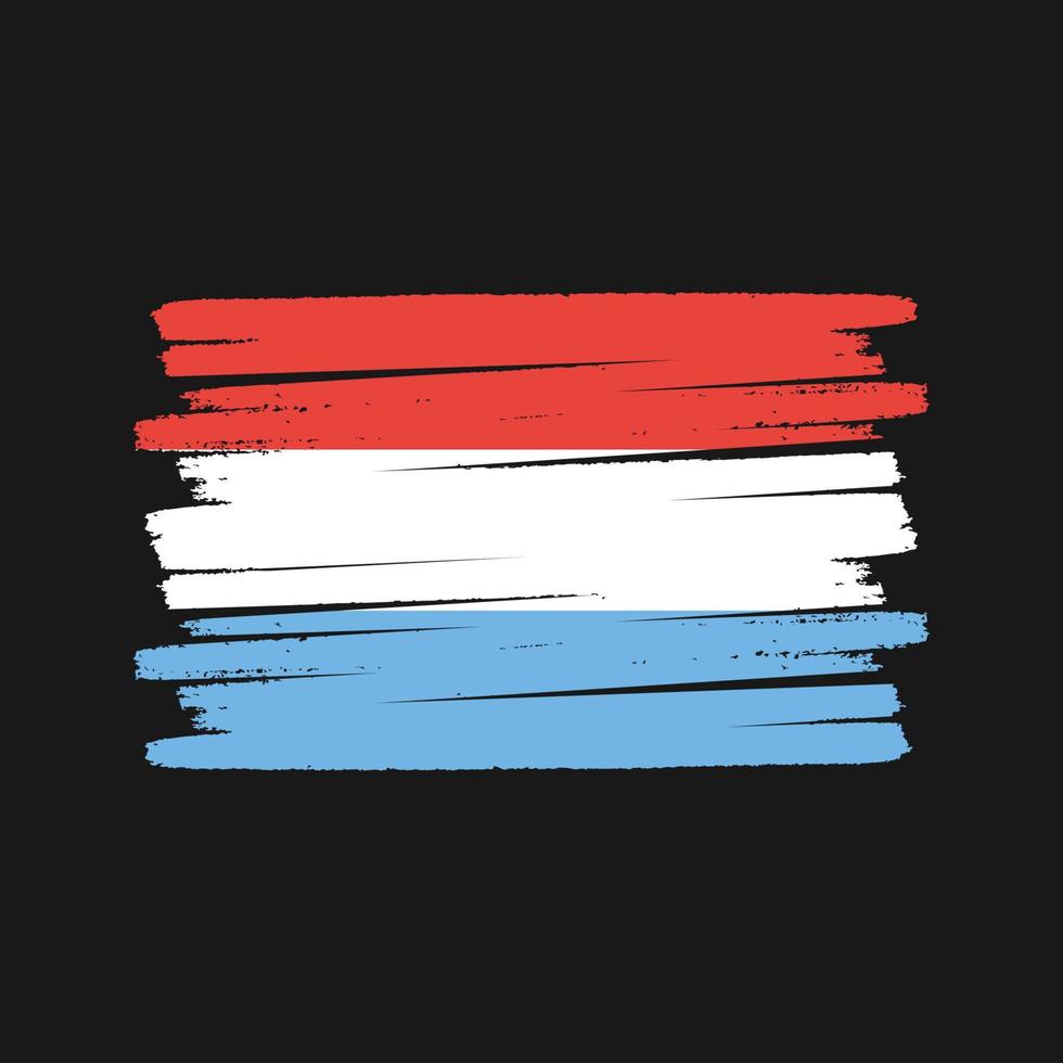 pincel de bandera de luxemburgo. bandera nacional vector