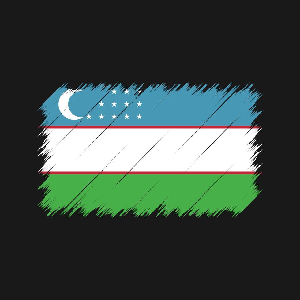 trazos de pincel de bandera de uzbekistán. bandera nacional vector