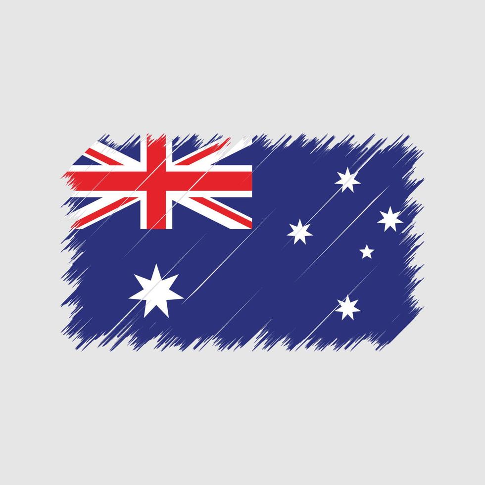 trazos de pincel de la bandera de australia. bandera nacional vector
