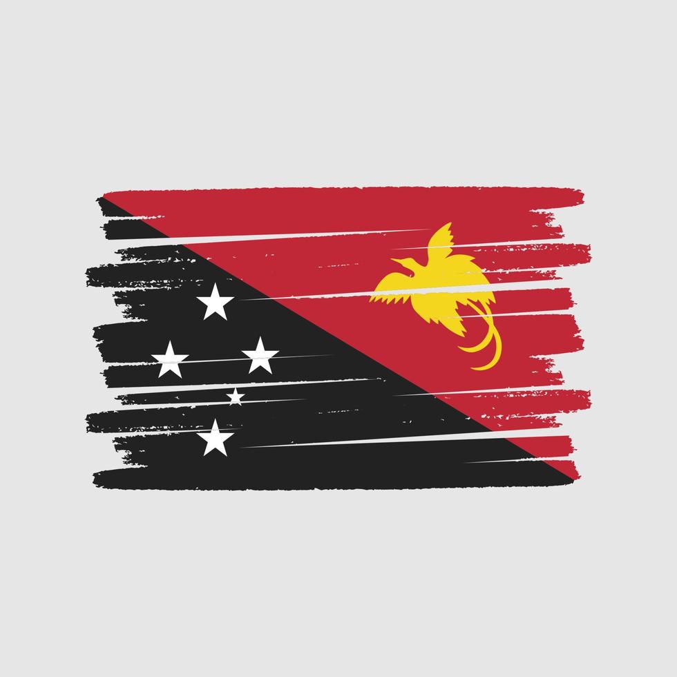 Papua New Guinea Flag Brush. National Flag vector