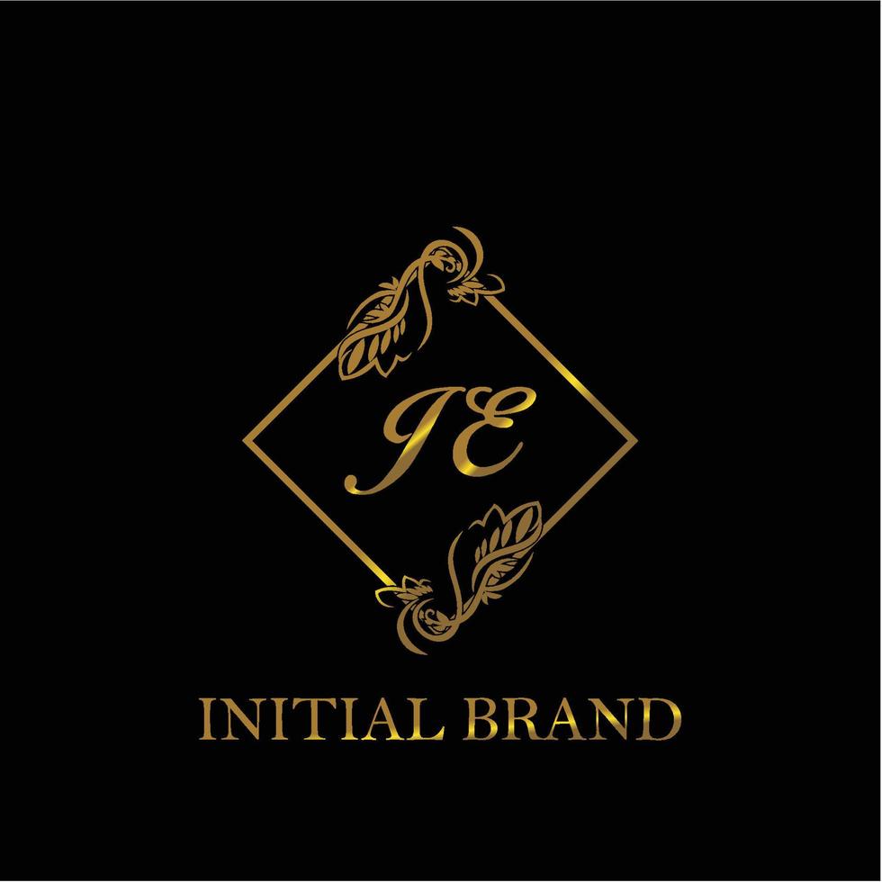 initial JE handwritten luxury letter template vector