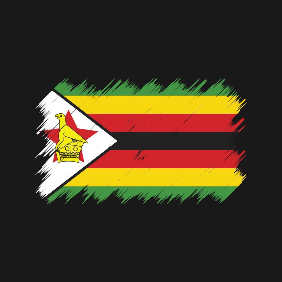 cepillo de bandera de zimbabwe. bandera nacional vector