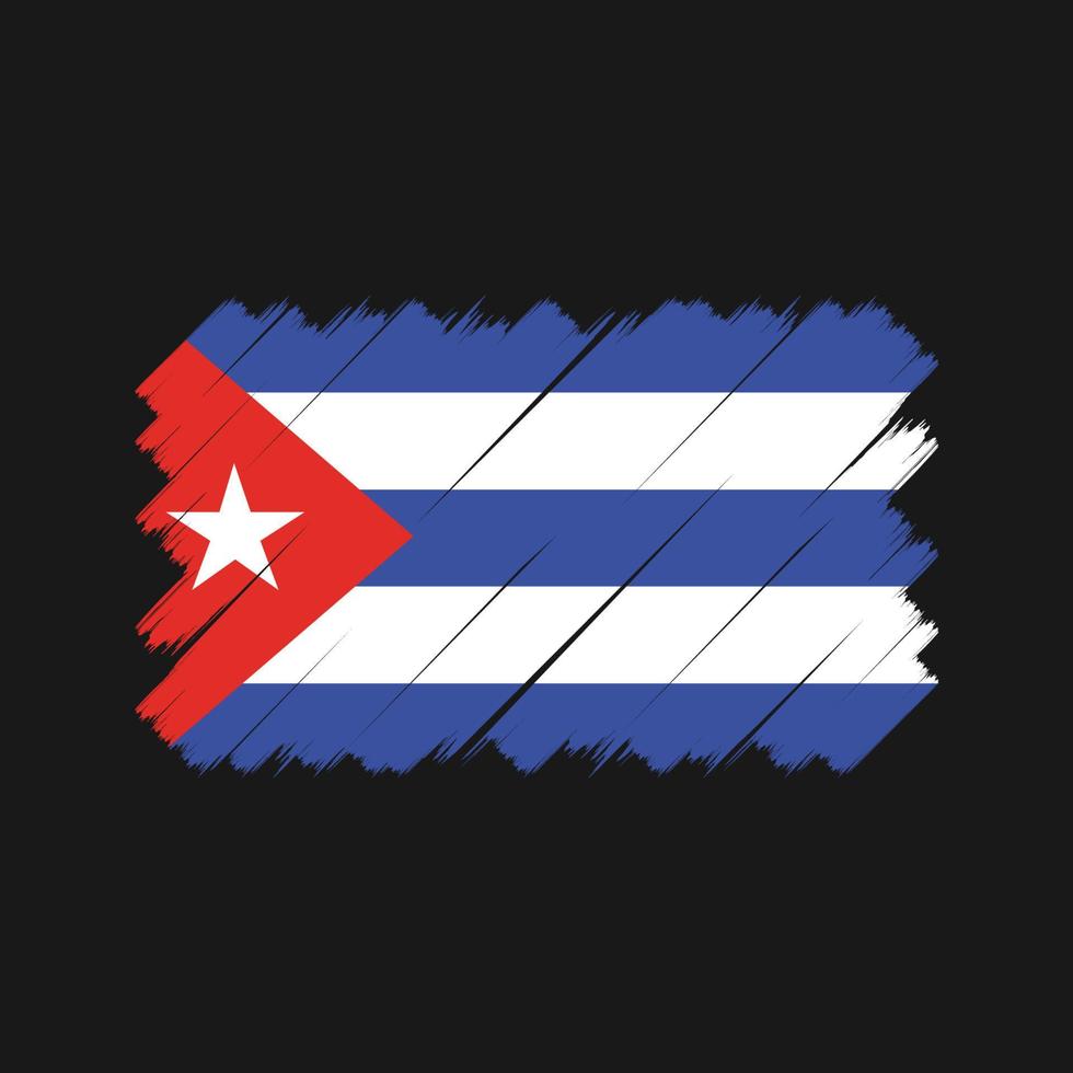 cepillo de la bandera de cuba. bandera nacional vector