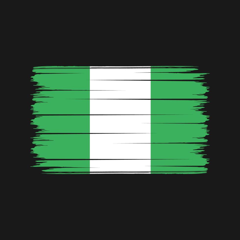 trazos de pincel de la bandera de nigeria. bandera nacional vector