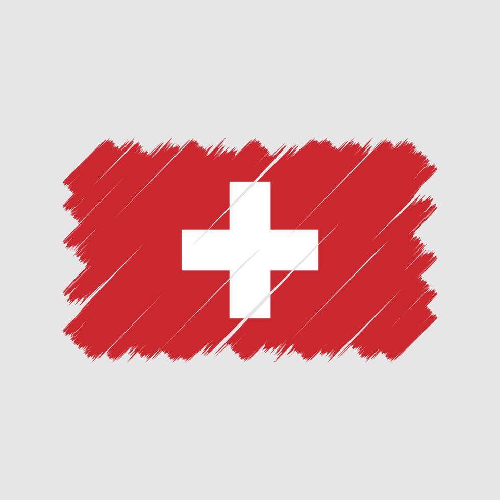 Switzerland Flag Brush. National Flag vector