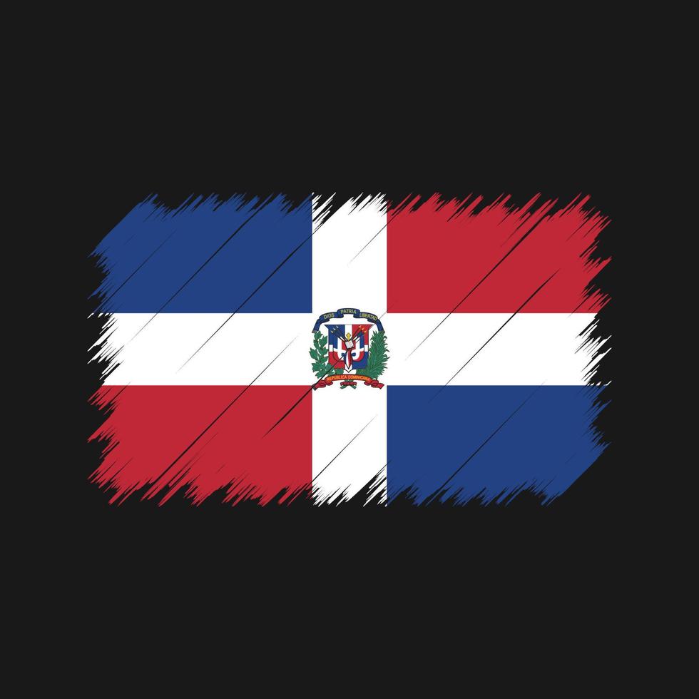 Dominican Republic Flag Brush Strokes. National Flag vector