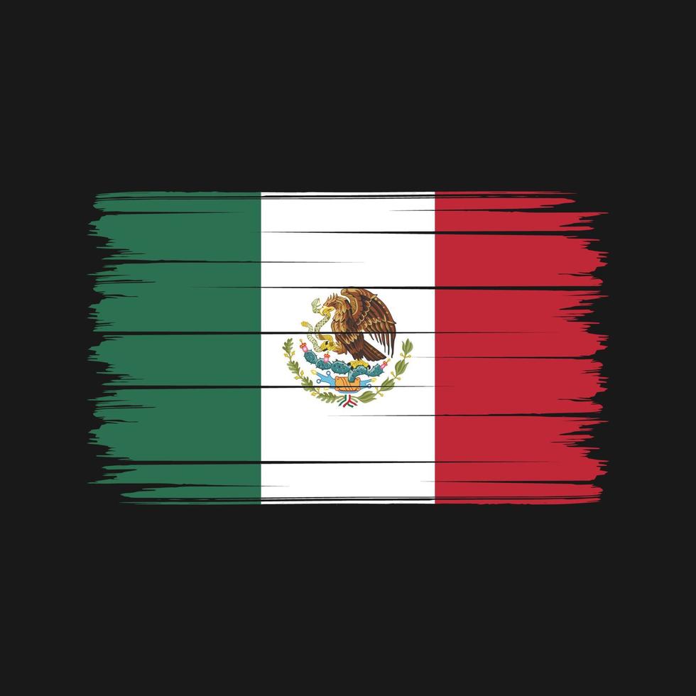 trazos de pincel de la bandera de méxico. bandera nacional vector