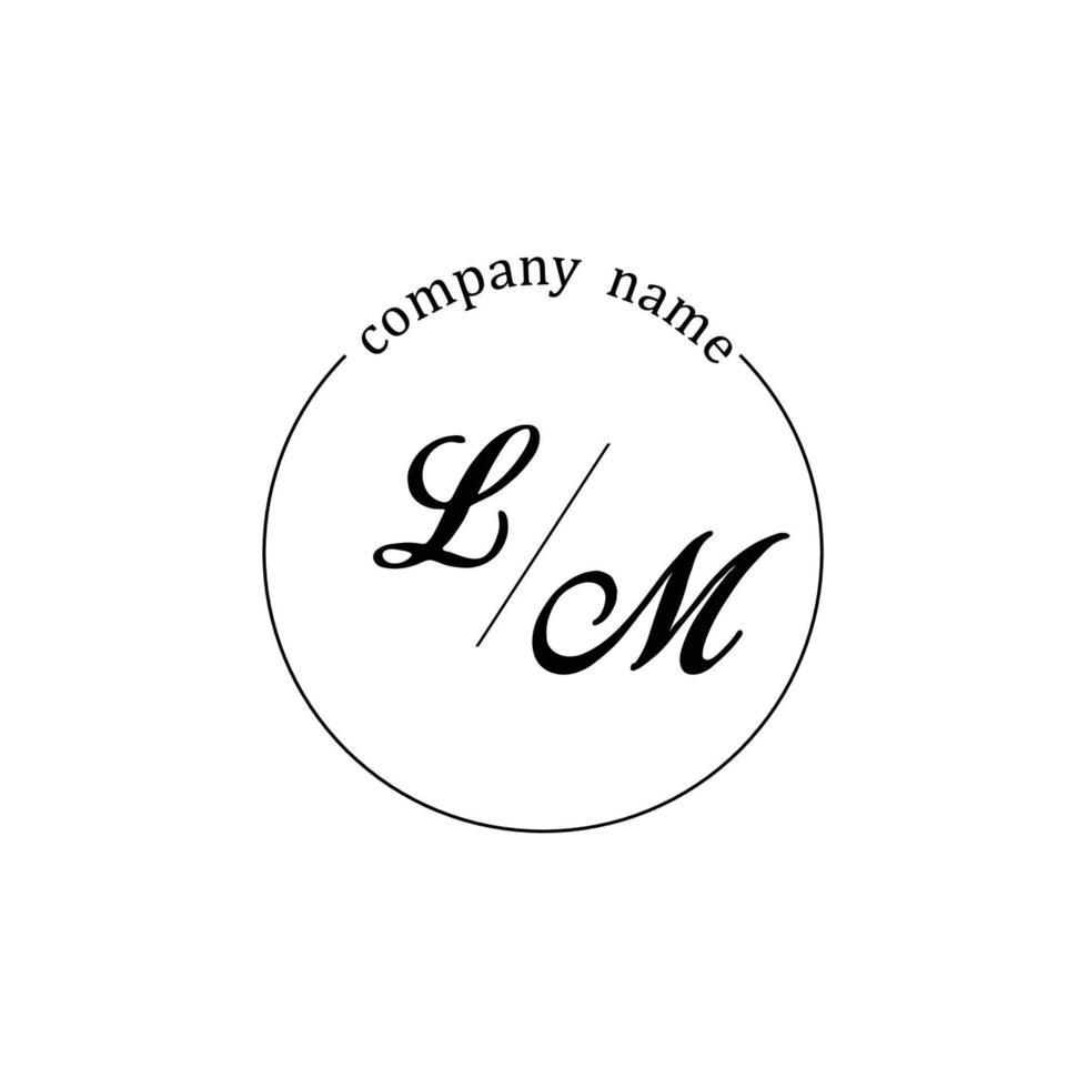 Initial LM logo monogram letter minimalist vector