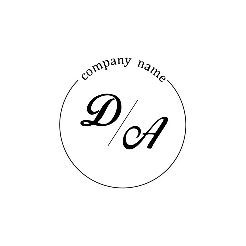 Initial DA logo monogram letter minimalist vector