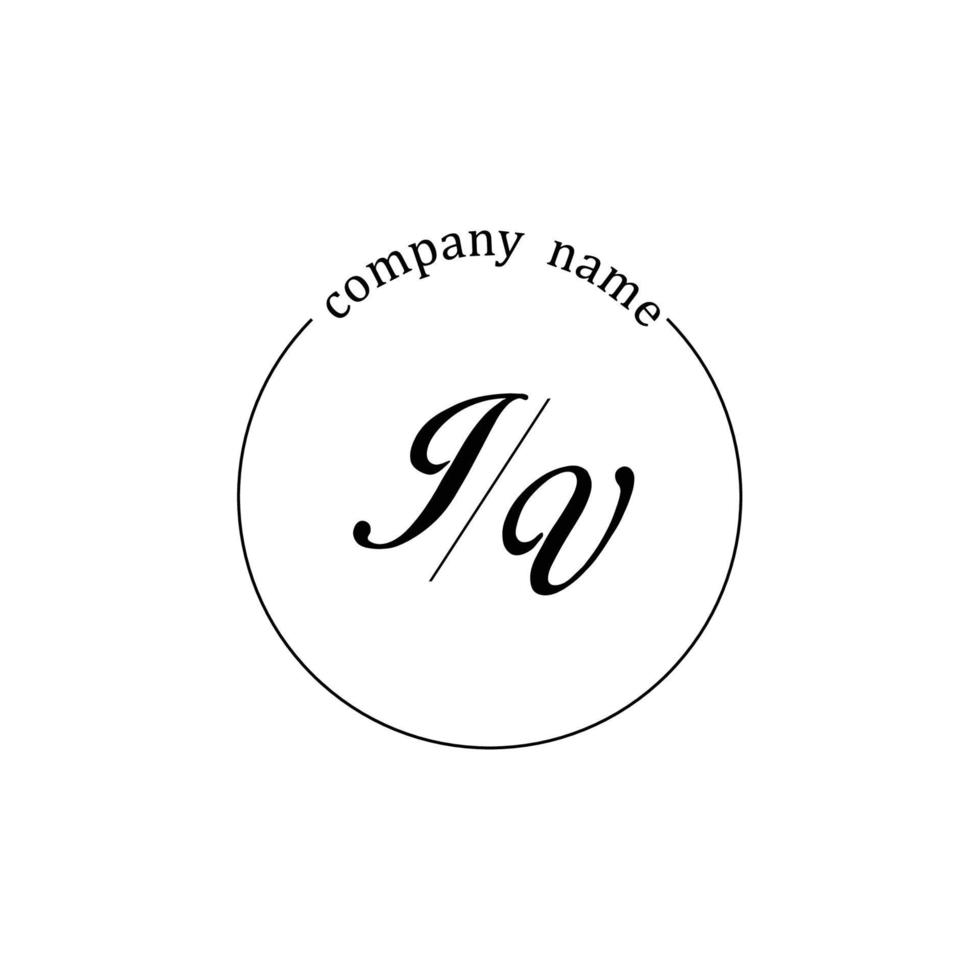 Initial JV logo monogram letter minimalist vector