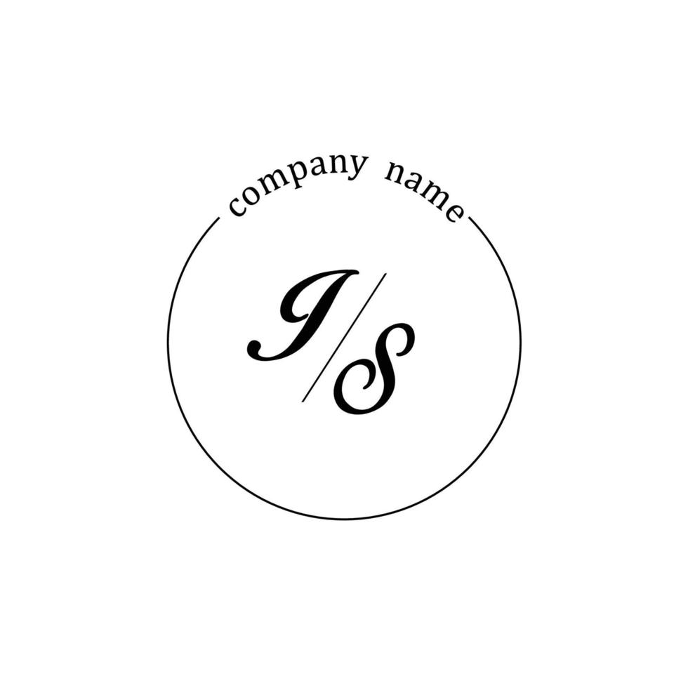 Initial IS logo monogram letter minimalist vector