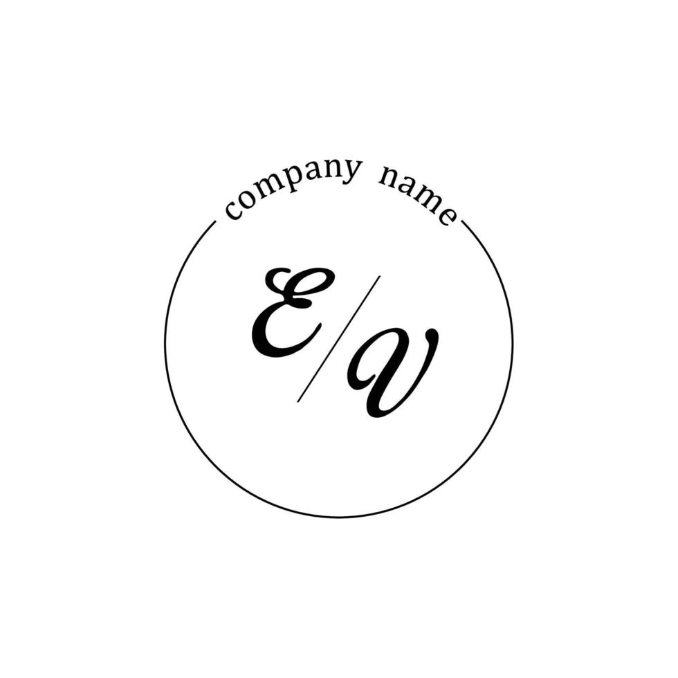 Initial EV logo monogram letter minimalist vector