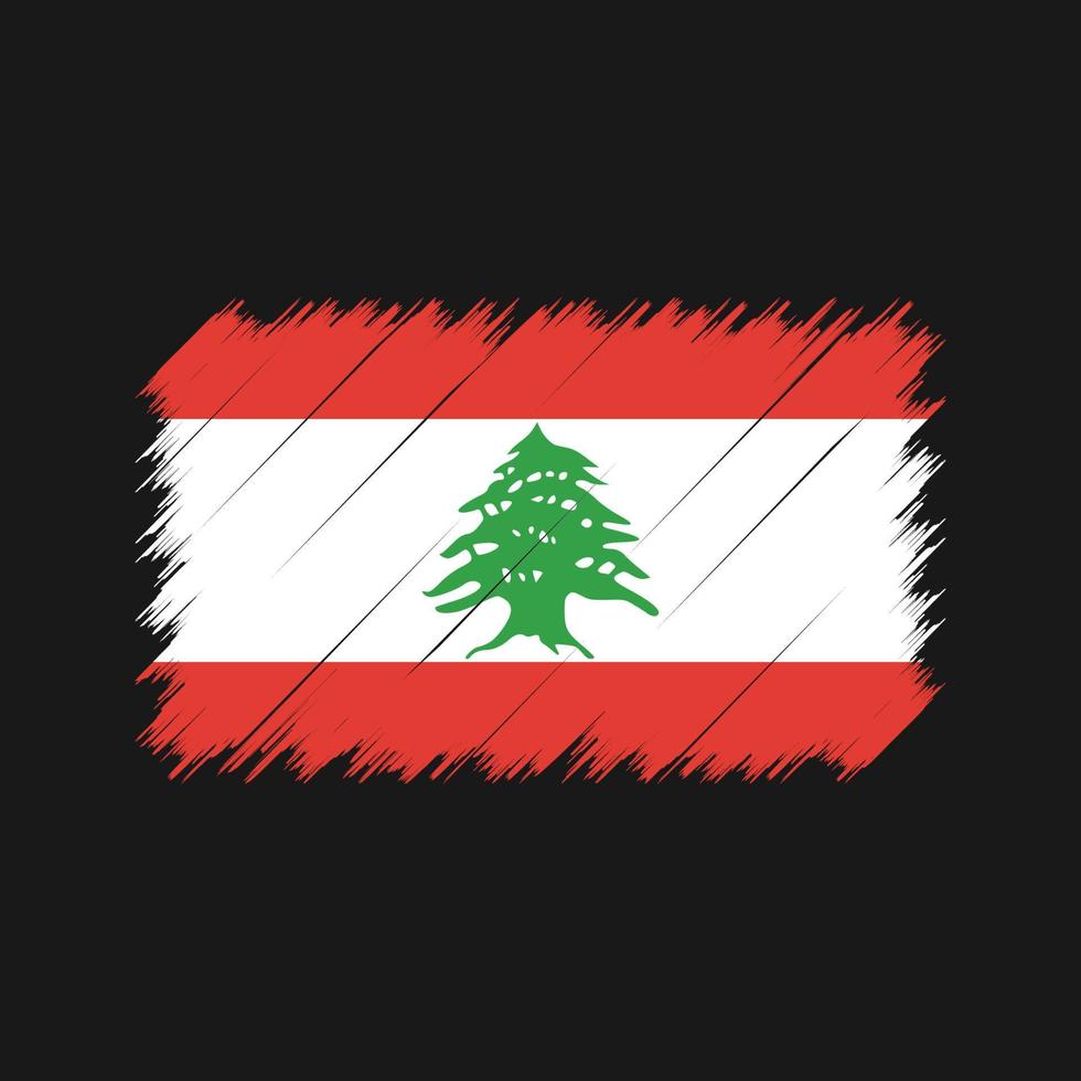 trazos de pincel de bandera libanesa. bandera nacional vector