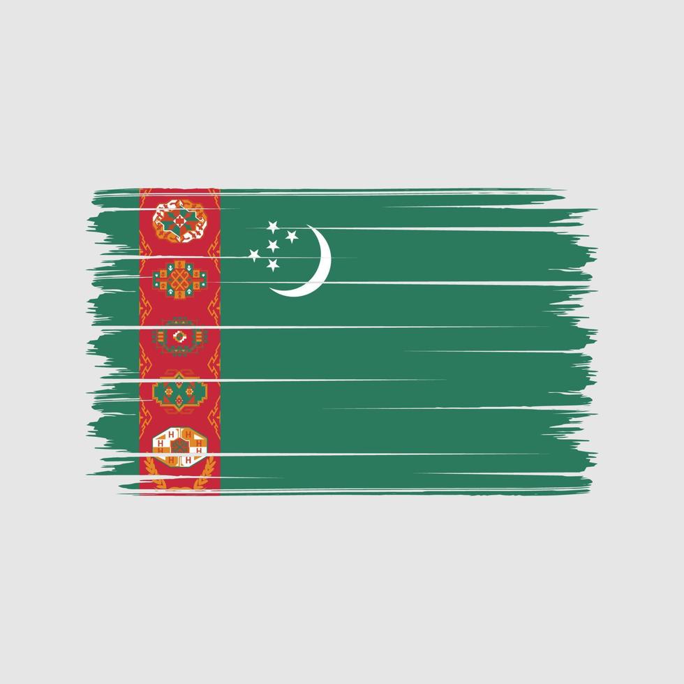 trazos de pincel de bandera de turkmenistán. bandera nacional vector