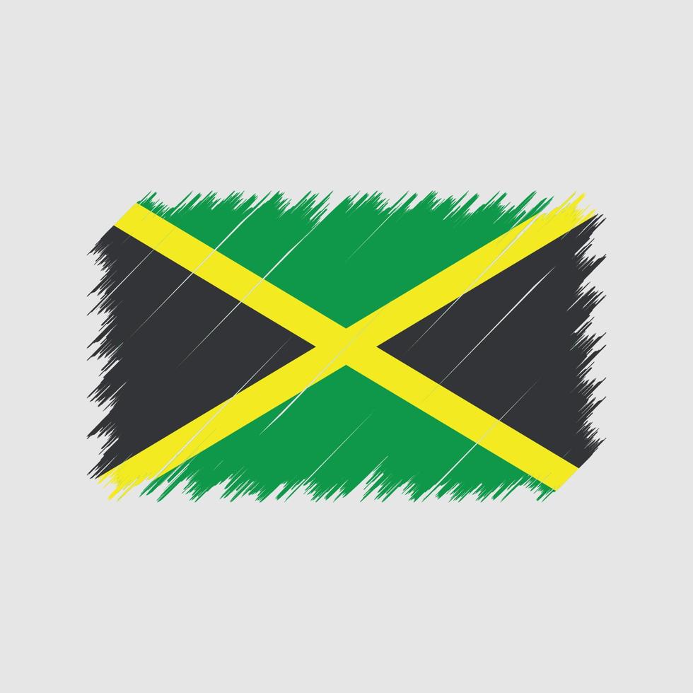 trazos de pincel de la bandera de jamaica. bandera nacional vector