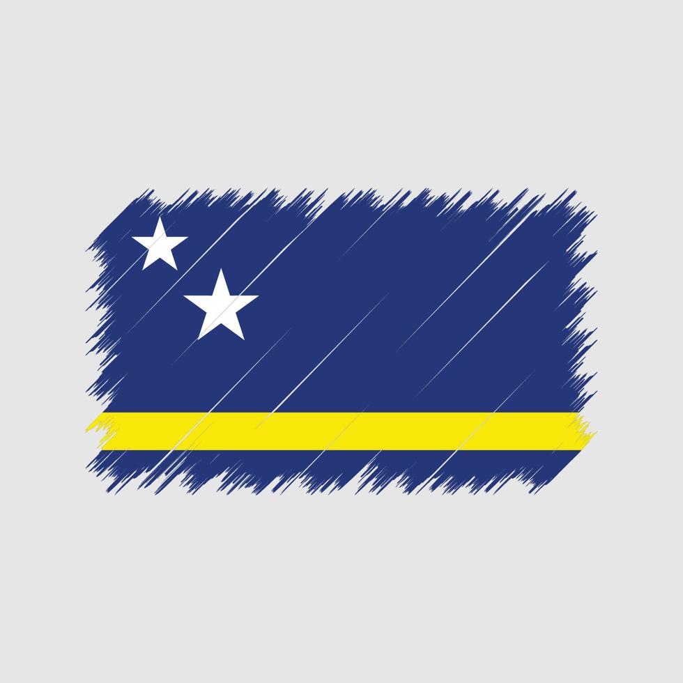 trazos de pincel de la bandera de curazao. bandera nacional vector