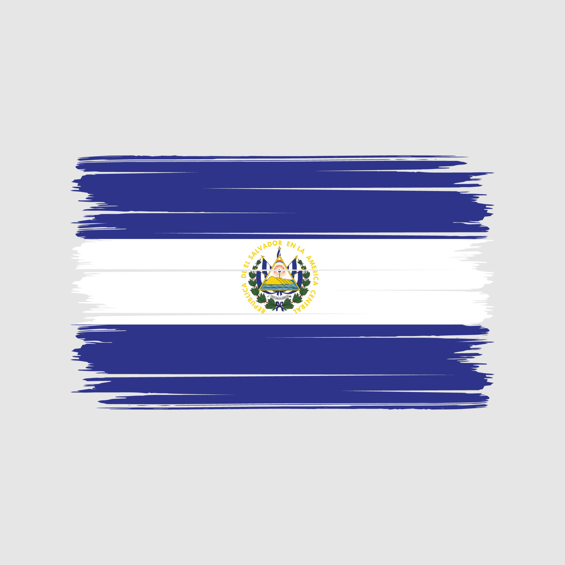 El Salvador Flag Brush Strokes. National Flag 10365252 Vector Art at