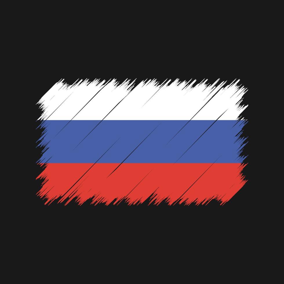 trazos de pincel de la bandera de rusia. bandera nacional vector