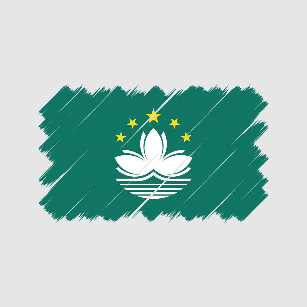 Macau Flag Brush. National Flag vector