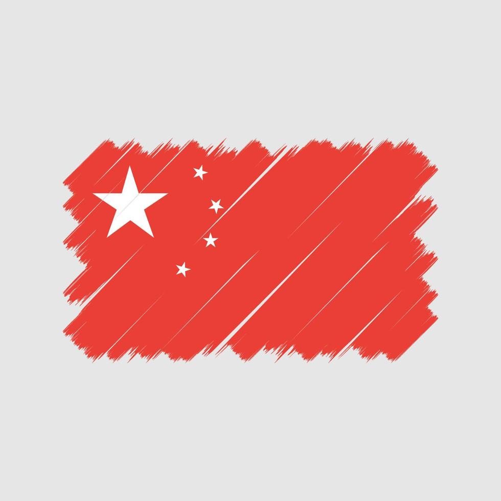 China Flag Brush. National Flag vector