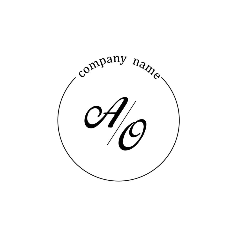 Initial AO logo monogram letter minimalist vector