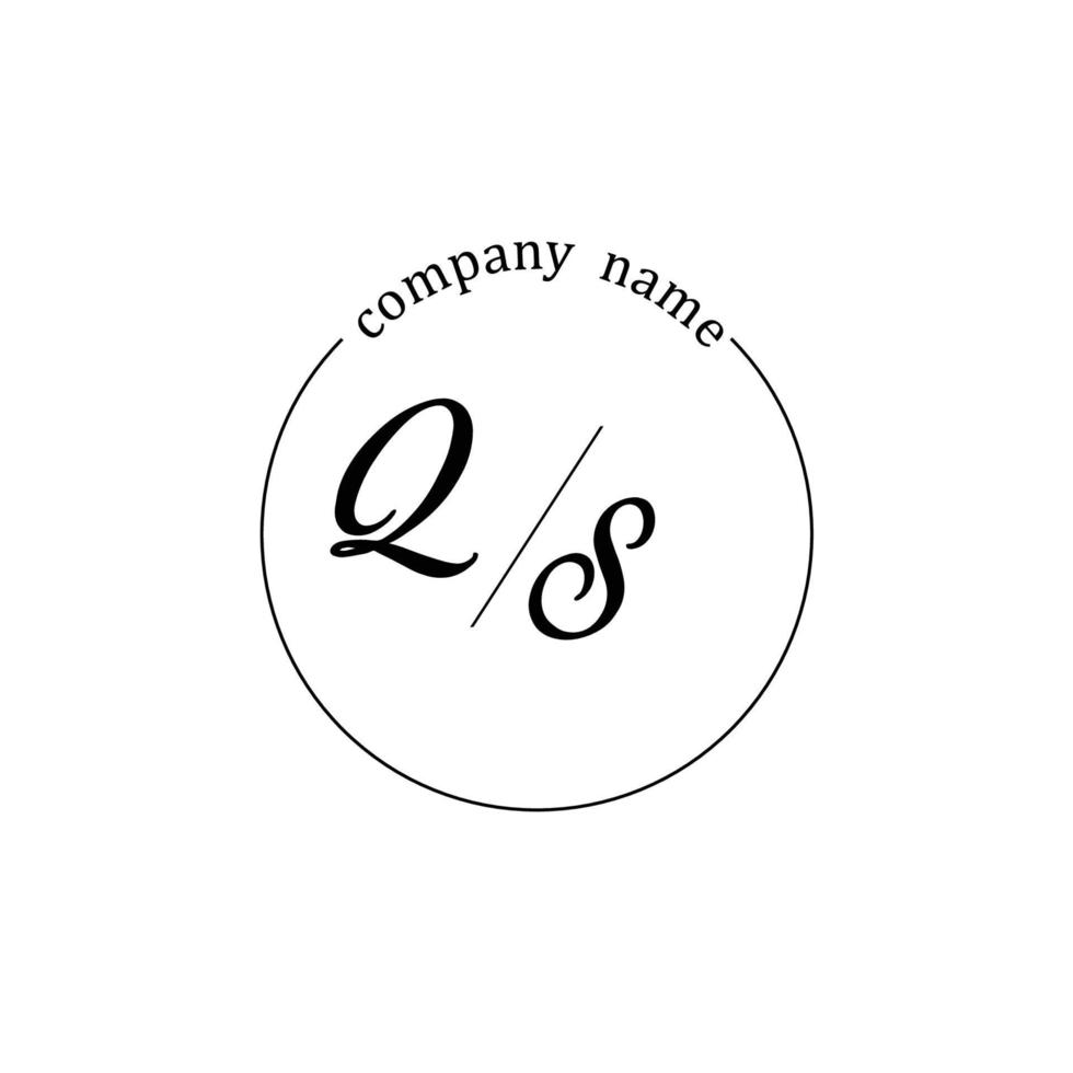 Initial QS logo monogram letter minimalist vector