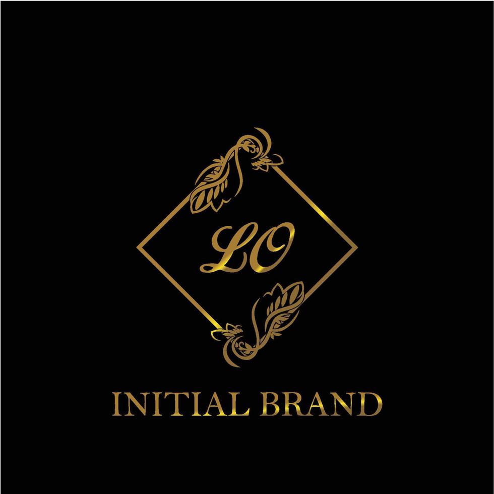 initial LO handwritten luxury letter template vector